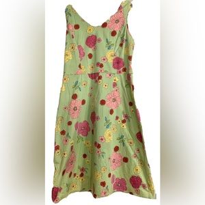 Chadwick’s Dress Women’s 14 Green Floral Sleeveless ALine Tea Party Garden Party